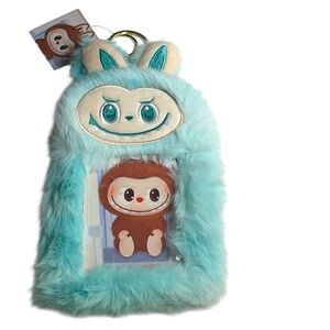 Labubu Fluffy Card Holder Keychain